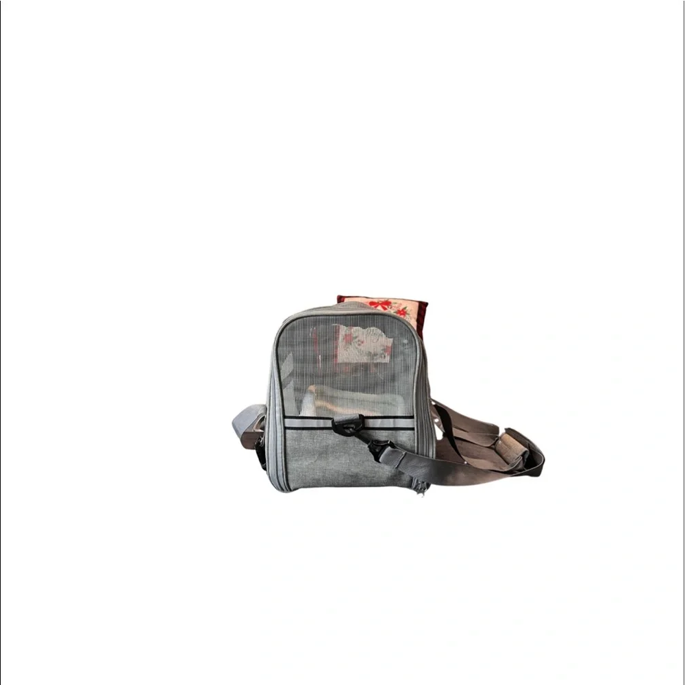 Grey Small Dog Carrier with comfy fleece insert